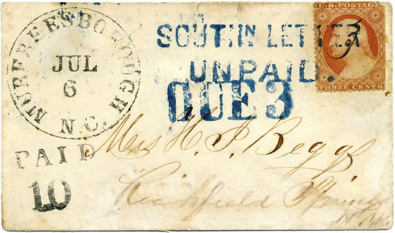 Murfreesborough (Hertford Co.) Jul. 6, 1861